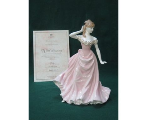 COALPORT LIMITED EDITION GLAZED CERAMIC FIGURE - WITH THIS RING 