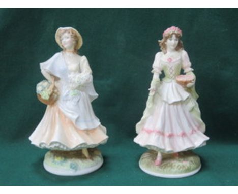ROYAL WORCESTER LTD EDITION FIGURE - THE QUEEN OF THE MAY ALSO ANOTHER ROYAL WORCESTER FIGURE - MARKET DAY A/F 