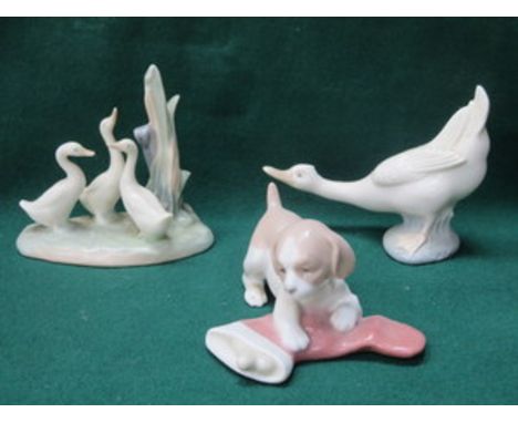 THREE NAO GLAZED CERAMIC FIGURES 
