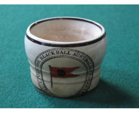 EXTREMELY RARE 'LIVERPOOL BLACK BALL AUSTRALIAN PACKETS' CERAMIC DOUBLE EGG CUP 