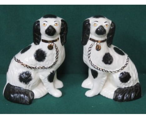 PAIR OF STAFFORDSHIRE STYLE CERAMIC SPANIELS 