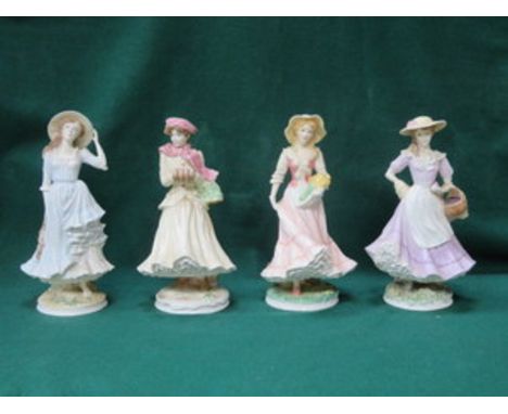 SET OF FOUR ROYAL WORCESTER - THE FOUR SEASONS COLLECTION FIGURES - SUMMER, AUTUMN, WINTER, SPRING  