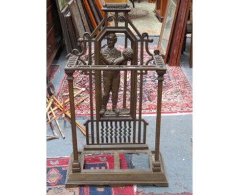 VICTORIAN STYLE CAST METAL 'FOOTBALLER' STICK STAND 