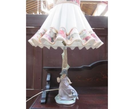 NAO GLAZED CERAMIC FIGURE FORM TABLE LAMP WITH SHADE 