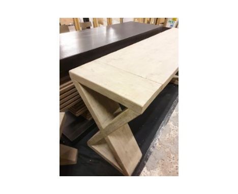 Rustic Console Table From Its Rustic Crisscrossing End Wooden Beams To The Vintage Texture Of The Tabletop, This Console Tabl