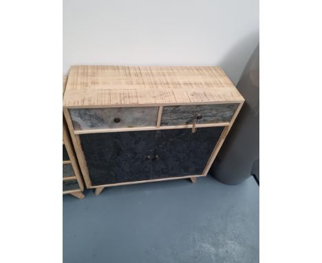 Natural Wood And Slate Cabinet A Lovely Cabinet With A Retro Feel Coupled With A Slate Design Drawer Front - Each Different T