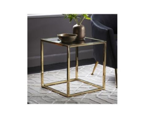 { Option of lots:  41, 42 } Santorini Side Table Gold The Santorini Side Table Finished With A Gold Frame And A Glass Table T