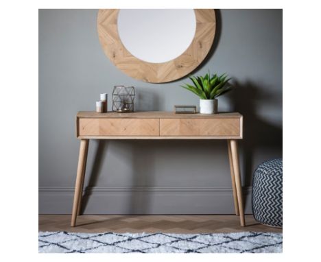 Milano 2 Drawer Console Table The Stunning Milano 2 Drawer Console Table Features A Beautiful Inlay Chevron Design, And Is Ma