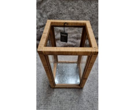 Parlane New Retail Item Zulu Hurriance Lantern Bamboo And Glass 330 X 230mm ( 820354)