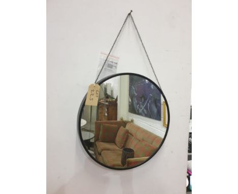 Round Hanging Chain Wall Mirror 45cm Black Add A Simple And Stylish Touch To Your Home With This Matt Black Mirror. Featuring