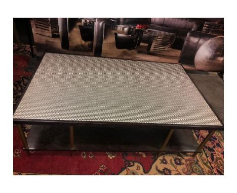 Herringbone Coffee Table Is Crafted From European Beach With A Dark Stained Structured Veneers And Eucalyptus Veneer Legs Eac