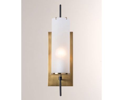 { Option of lots:  1036, 1037, 1038, 1039 } Arteriors Stefan Single Light 5" Wide Ambient Wall Sconce with White Shade H: 50.