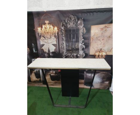 Console Table Metal Frame With Speckled Marble Top 130 X 38 X 91cm (ST12)