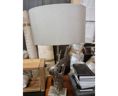Heathfield &amp; Co Font Nickel Sculptured Lamp Complete With Shade 87cm H (Sr207) Ex Showroom Display