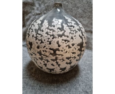 Parlane New Retail Item Cascade Vase Dark Grey And White Ceramic 330 X 300mm ( 800531)