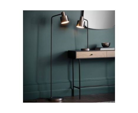 Selva Floor Lamp The Contemporary Selva Table Lamp From Gallery Direct Boasts A Trendy Industrial Design A Muted Gold Lampsha