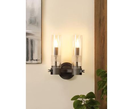 { Option of lots:  1079, 1080 } Emerson MB8133-2  Contemporary upward wall-mounted lamp fixture which offers a diffused ambie
