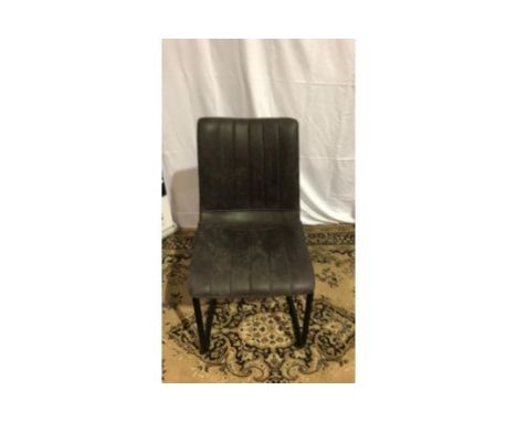 Caser Dining Chair Vegan Leather Grey Sled Base Dining Chairs With A Contoured Seat Design And Cushioned Upholstery To Provid
