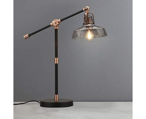 Suva Table Lamp  Black And Copper Beautifully Fashioned With A Round Base, This Stunning Table Lamp Features A Contemporary S