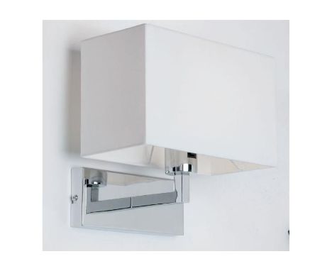 { Option of lots:  1081, 1082 } Endon Lighting Piccolo Single Light Wall Light - Satin nickel plate &amp; white fabric 180mm 
