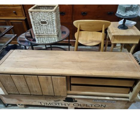 Timothy Oulton Reclaimed Wood Two Drawer Sliding Door Sideboard W1700 X D440 X H450mm SR17 Ex Display Showroom Item