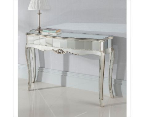 Argente Mirrored Console Table - Flat Silver Part Of The Glamorous Argente Collection Featuring A Mirrored Glass Paneled Fini
