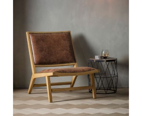 { Option of lots:  563, 564 } Carnaby Ash Wood Accent Chair, Tan Leather The Carnaby Ash Wood Accent Chair Is Characterised B