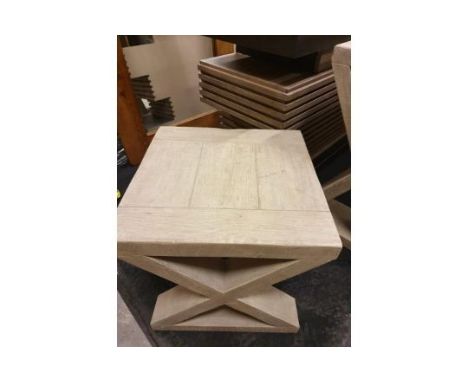 Rustic Side Table From Its Rustic Crisscrossing End Wooden Beams To The Vintage Texture Of The Tabletop, This Side Table's Ve