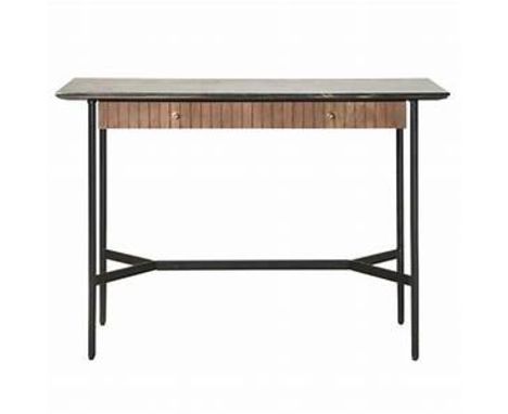Bari 2 Drawer Console / Desk Table Is The Perfect Addition To The Modern Home. This Statement Piece Is Finished In Acacia Woo