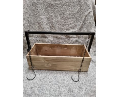 Parlane New Retail Item Hanging Box Planter Natural  Wood 305 X 490mm (820282)