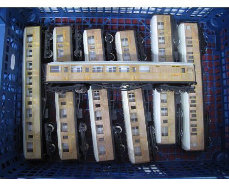 Seven Hornby "OO" Gauge/4mm Unboxed Gresley L.N.E.R Teak Coaches, R/No.'s 2257 and 4237, very good (three ex China).