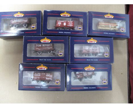 Seven Bachmann ''OO'' Gauge/4mm Items Of Boxed Rolling Stock. Private owner open wagons (6) and Ref No. 37-650K ''Charles Rob