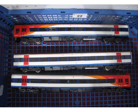 Bachmann (China) "OO" Gauge/4mm Ref 31-514 Class 159 Three Car D.M.U, South West Trains R/No. 159019 - white/blue livery, gre