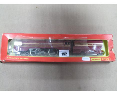 Triang/Hornby ''OO'' Gauge/4mm Ref R871 Coronation Class Stream Line 4-6-2 Steam Locomotive and Six Wheel Tender, LMS maroon/