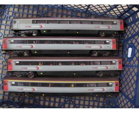 Four Hornby "OO" Gauge/4mm Unboxed Arriva 'Cross Country' Grey Coaches, R/No.'s 44021/42369/42370 and 41193, good.