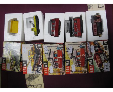 Four Brawa "HO" Gauge Powered Items of Rolling Stock, Ref No.'s 453, 454, 456, 460 and DB Railway Shunter R/No. K66002, plus 