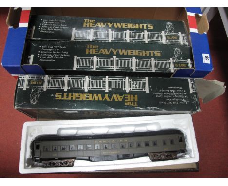 Three K-Line "O"Gauge/7mm USA Outline "Heavyweight" Santa Fe Double Bogie 12 Wheel Coaches, "Eagle Canyon", "Granite Canyon" 