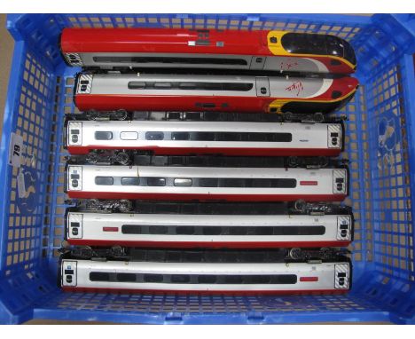 Dapol "OO" Gauge/4mm Class 390 Virgin Pendolino Six Car Set, comprising Red Revolution 390002 Cars R/No.'s 69102/69202/69502/