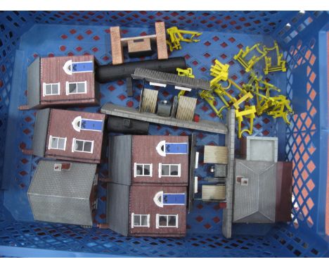 A Quantity of "OO" Gauge/4mm Resin Trackside Items, by Hornby, Bachmann etc, houses, fuel pumps, station, fuel tank (10 items
