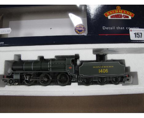 Bachmann Branchline ''OO'' Gauge/4mm Ref 32-160 N Class 2-6-0 Steam Locomotive and Six Wheel Tender, SR green R/No. 1406- Ver