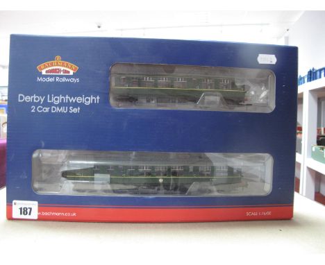 Bachmann ''OO'' Gauge/4mm Ref 32-515 Derby Lightweight Two Car D.M.U, BR green with yellow warning panel. R/No's E79044 and E
