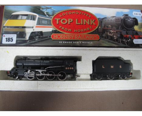 Hornby "OO"Gauge/4mm Ref R297 Class 8F 2-8-0 Steam Locomotive and Six Wheel Tender, LMS black R/No 8035, very good boxed cond