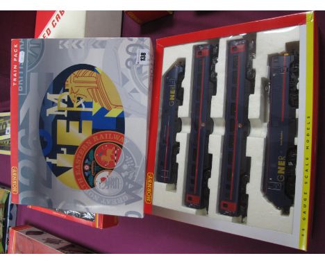 Hornby "OO" Gauge/4mm Ref 2427 Class 91 GNER 225 Train Pack Boxed, GNER electric locomotive "Queen Elizabeth II", with damage