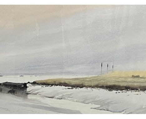 Framed and glazed watercolour, signed Duncan Kaye 84 'Grey light at pile house', 33 x 47cm. Estimate: £15-30