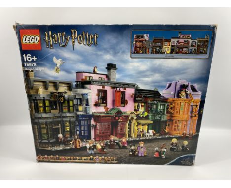 Harry Potter Lego Set, 75978 Diagon Alley, built with mini figures, with original box. Estimate £100-120