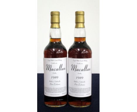 2 bts Macallan Single Malt Scotch Whisky 1989 bottled 2010 at cask strength 54.6% Private Owners bottling