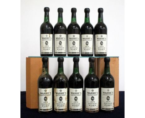 10 bts Warres Tercentenary 1970 Vintage Port Grant's of St James shipping label, vts or better, sl bs