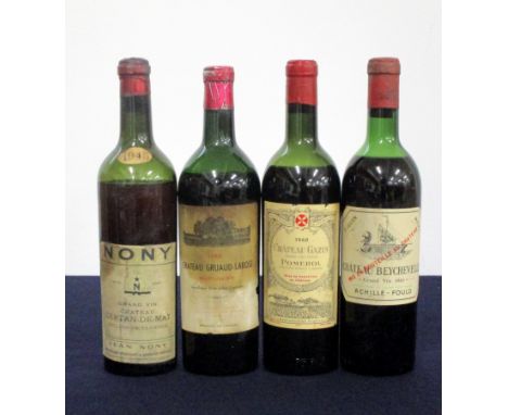 1 bt Ch. Certan-de-May 1945 Pomerol bls, Jean Nony aged label, Negociant Bottling, sl foil damage, pale colour 1 bt Ch. Gruau