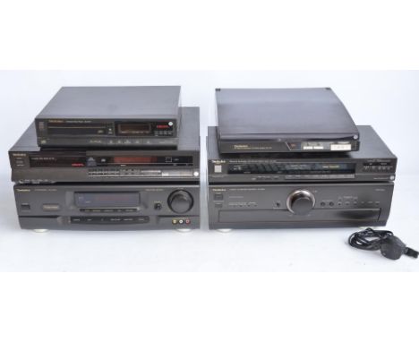 Collection of boxed Technics Hi-Fi equipment to include Sh-AV500 AV Processor, SU-A800 Stereo Integrated Amplifier, ST-G4L Qu