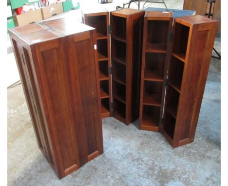 Pair of folding display cabinets/shelf units, H89cm (2) 